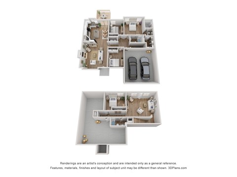 Floor plan for 4 beds, 3 baths, 2024 sqft